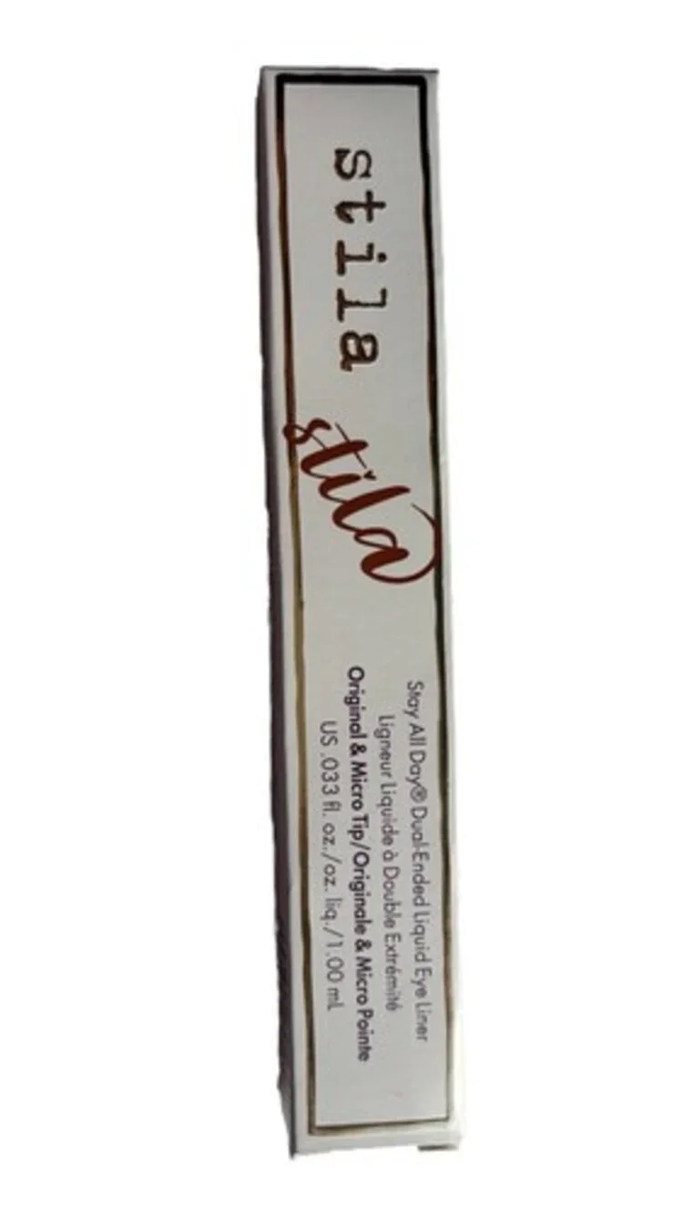 STILA:  STAY ALL DAY DUAL-ENDED LIQUID EYE LINER Intense Black/ Mai tai ORG $32